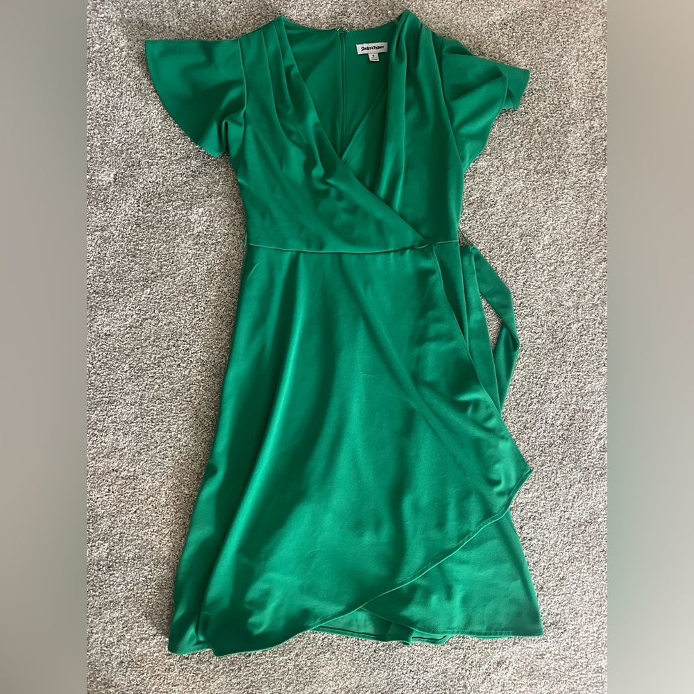 Elegant Green Wrap Dress